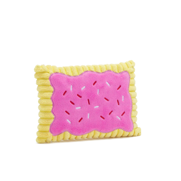 BARK Toaster Poodle Breakfast Pastry Pink Plush Dog Toy