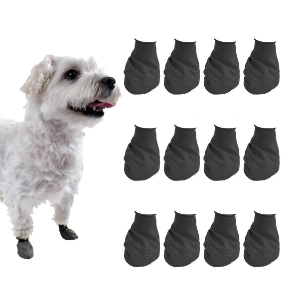 PAWZ Waterproof Rubber Dog Boots Black