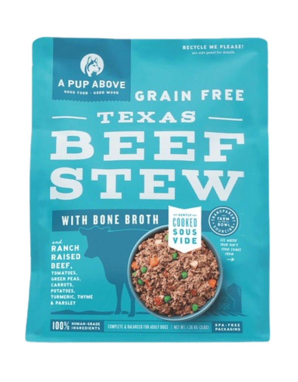 A PUP ABOVE Gently Cooked Dog Food Texas Beef Stew