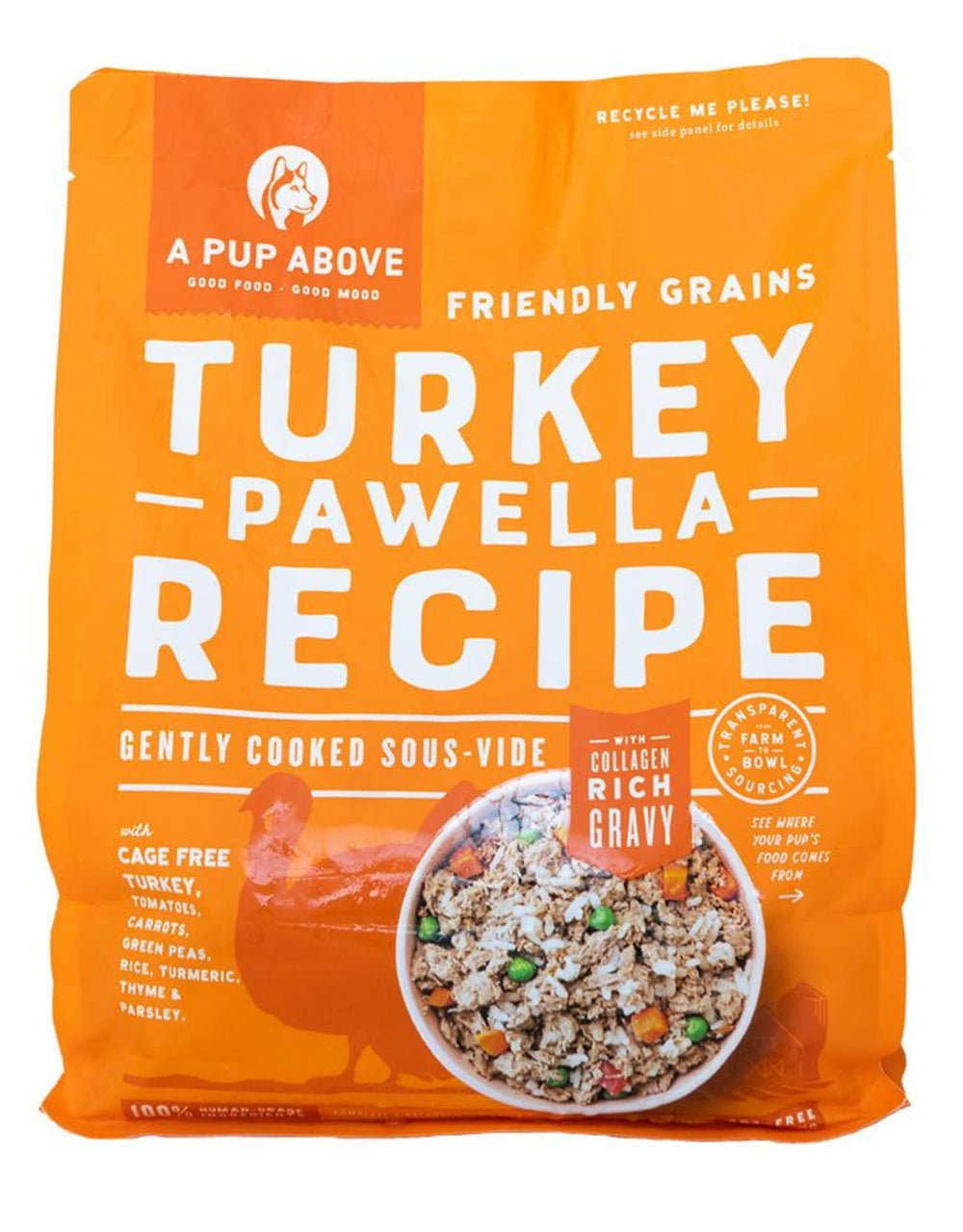 A PUP ABOVE Gently Cooked Dog Food Turkey Pawella