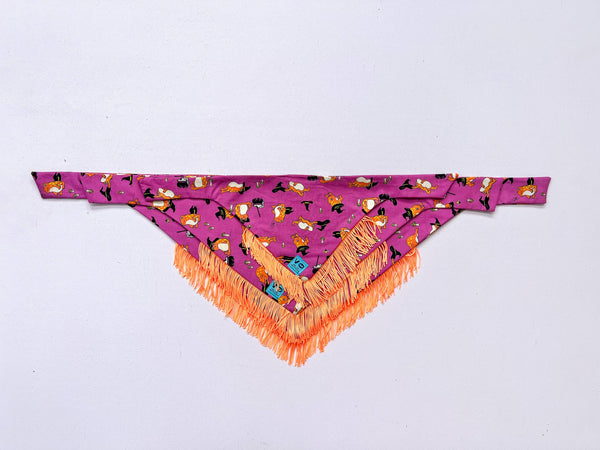 Velvet Outpaws Halloween Frogs Fringe Bandana