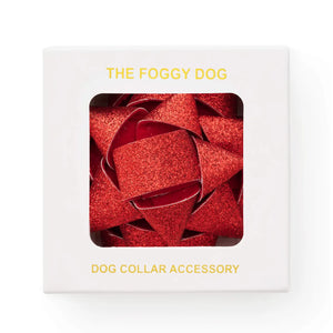 THE FOGGY DOG Red Gift Bow Collar Attachment
