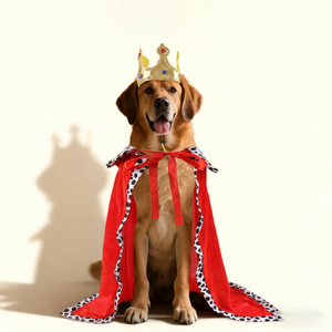 King Robe & Crown Dog Costume