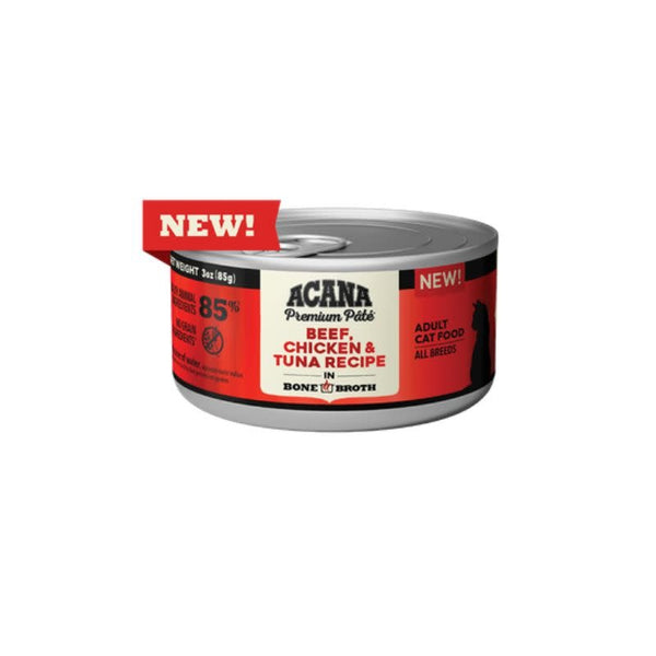 ACANA Beef Chicken and Tuna Recipe Cat Food Can 3OZ