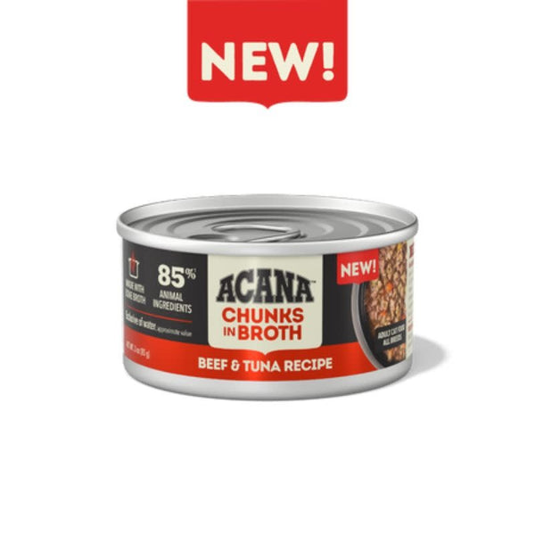 ACANA Cat Grain Free Chunks In Broth Beef and Tuna Case 12/3oz