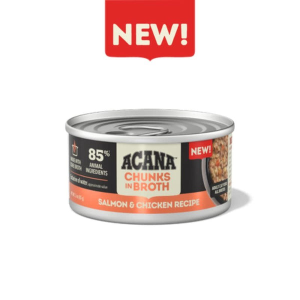 ACANA Cat Grain Free Chunks In Broth Salmon and Chicken Case 12/3OZ