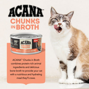 ACANA Cat Grain Free Chunks In Broth Salmon and Chicken Case 12/3OZ