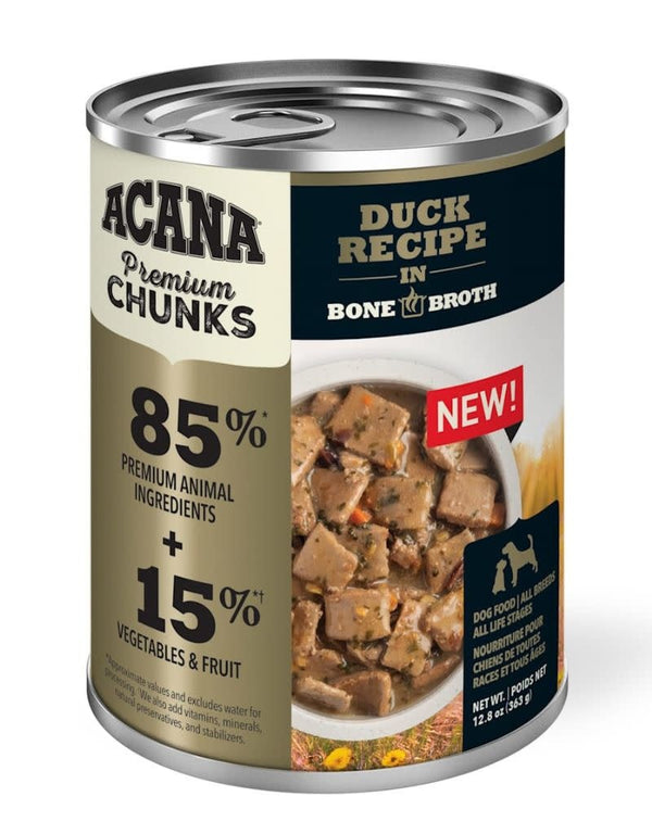 ACANA Grain-Free Premium Chunks Canned Dog Food 12.8oz Duck