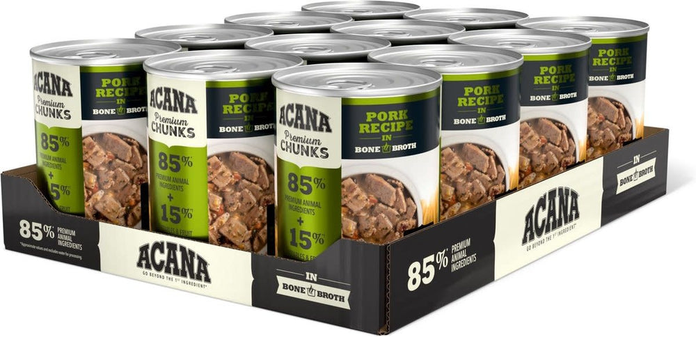ACANA Grain-Free Premium Chunks Canned Dog Food Pork 12.8oz CASE/12