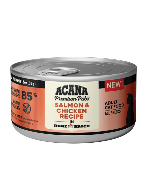 ACANA Salmon and Chicken Recipe Cat Food Can Case 24/3OZ