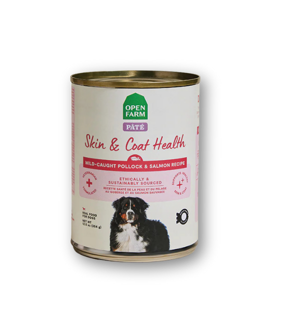 OPEN FARM Skin & Coat Pollock & Salmon Pate Dog Food 12.5 OZ CASE/12