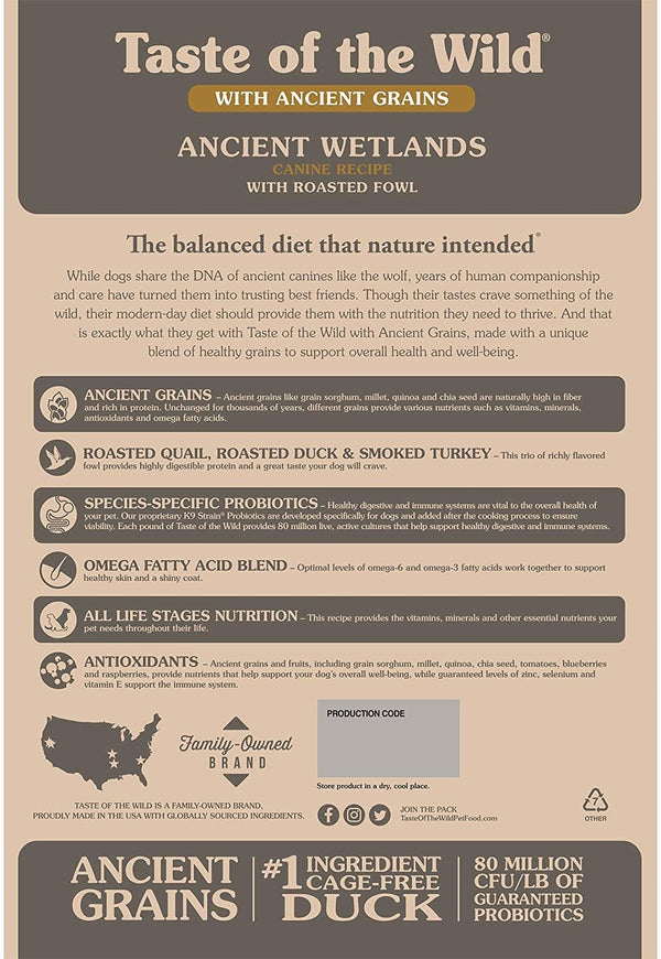 TASTE OF THE WILD Ancient Wetlands Dry Dog Food