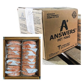 ANSWERS Frozen Raw Mighty Patties Dog Food Chicken 20 LB. Bulk