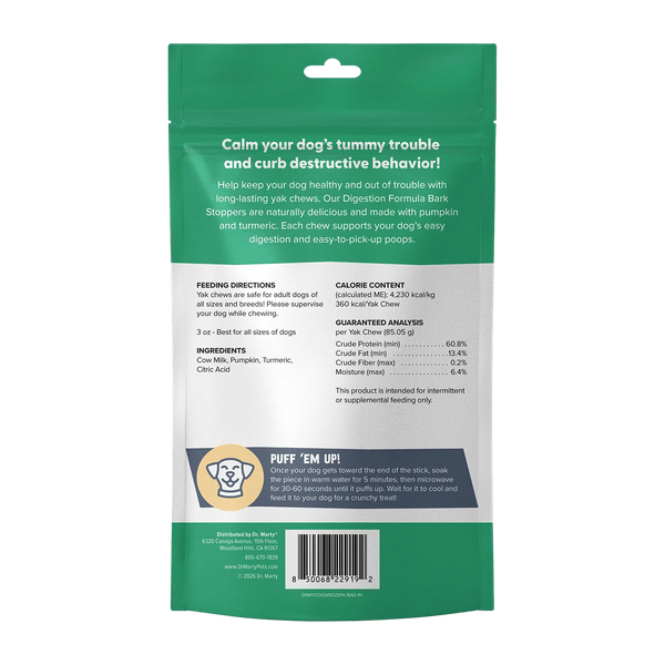 DR MARTY Bark Stoppers Digestion Yak Chew Bagged Treats