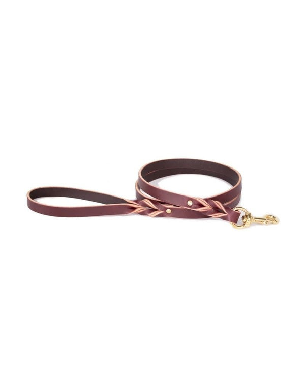 Lake Country Basic Braided Leather Lead Burgundy 3/4 x 5'