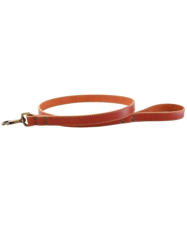 FISH & BONE Stitched Leather Lead Tan