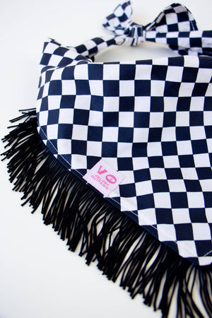 VELVET OUTPAW Checkered Fringe Bandana