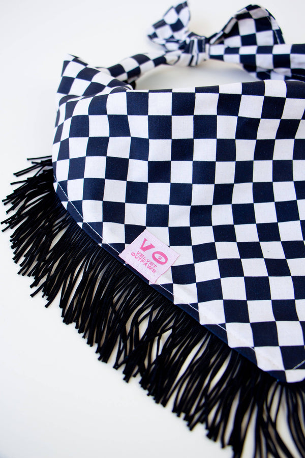 VELVET OUTPAW Checkered Fringe Bandana