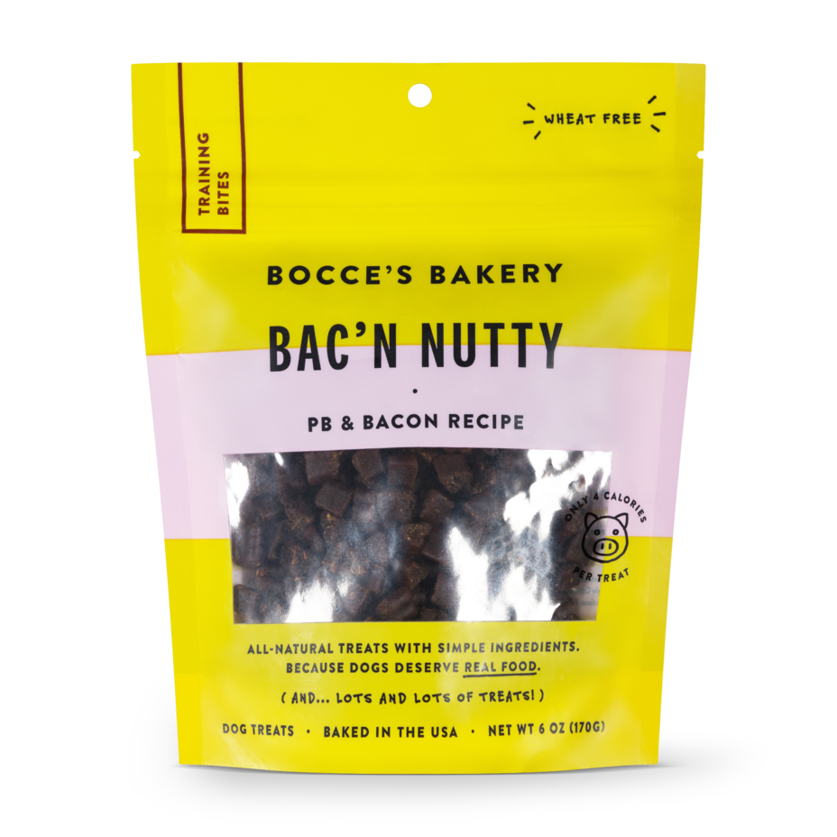 BOCCE'S Dog Training Bites Bacon Nutty 6OZ