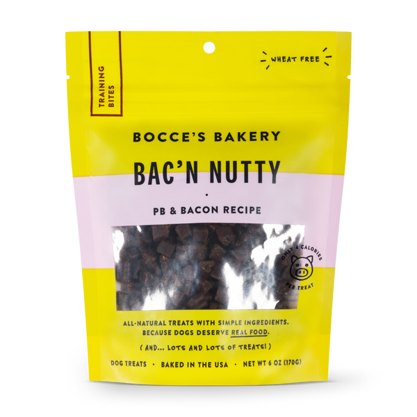 BOCCE'S Dog Training Bites Bacon Nutty 6OZ
