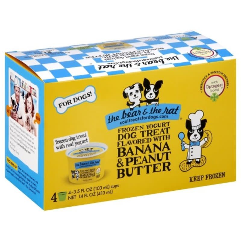 THE BEAR & THE RAT Frozen Yogurt Dog Treat Banana Peanut Butter 4/pk
