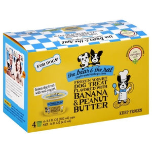 THE BEAR & THE RAT Frozen Yogurt Dog Treat Banana Peanut Butter 4/pk