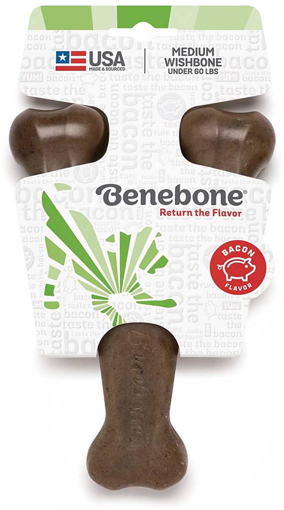 BENEBONE Bacon Wishbone Dog Chew