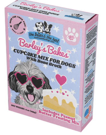 THE BEAR & THE RAT Barleys Bakes Cupcake Mix Peanut Butter with Bone Broth 7OZ