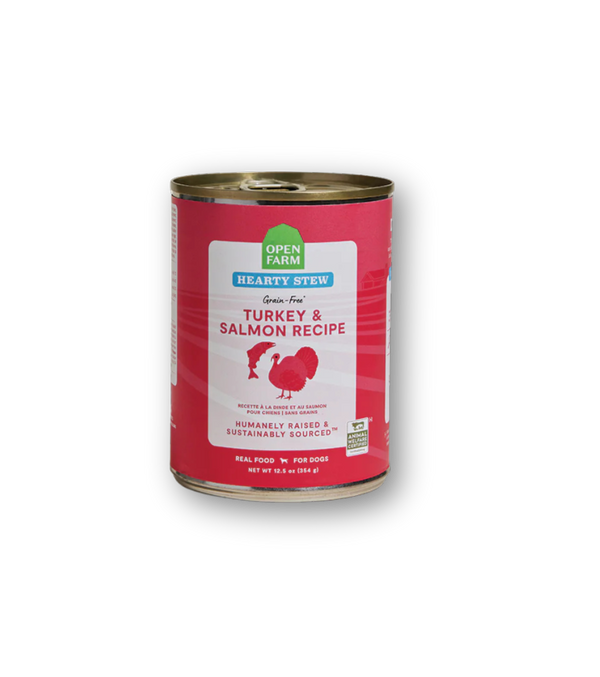 OPEN FARM Hearty Stew Turkey and Salmon Dog Food 12.5 OZ CASE/12