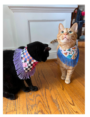 VELVET OUTPAW Bugs Blue Fringe Bandana