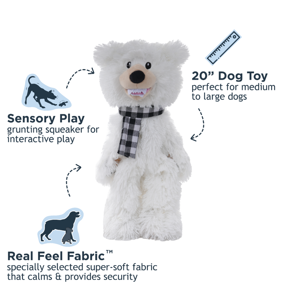 TALL TAILS Holiday Dog Toy Stuffless Rope Polar Bear 20"
