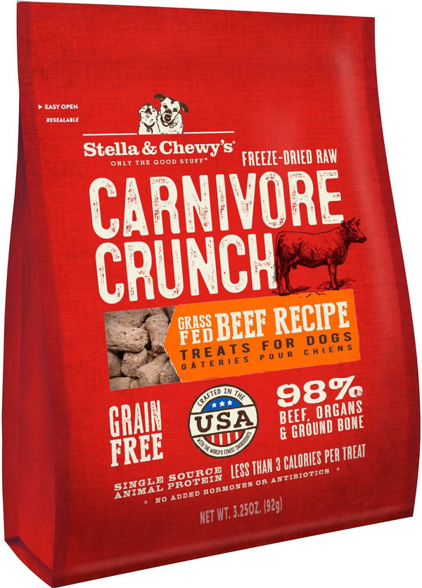 STELLA & CHEWY'S Beef Recipe Carnivore Crunch Dog & Cat Treats 3.25 oz.