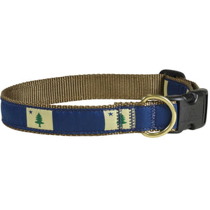 THE BELTED COW Dog Collar Original Maine Flag