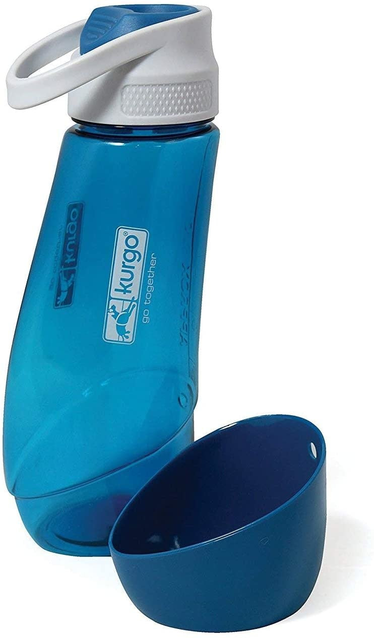 KURGO Gourd Water Bottle & Bowl Coastal Blue