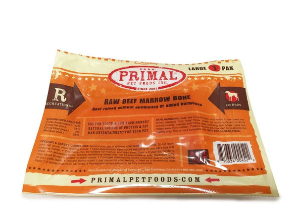 PRIMAL Frozen Raw Beef Marrow Bone Large 1 Pack