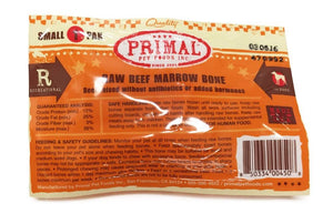 PRIMAL Frozen Raw Beef Marrow Bone Small 1 Pack