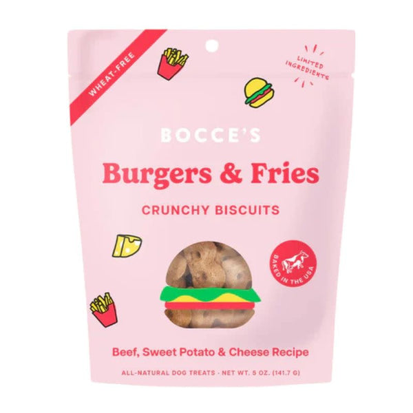 BOCCE'S Crunchy Burgers & Fries Dog Treat 5OZ