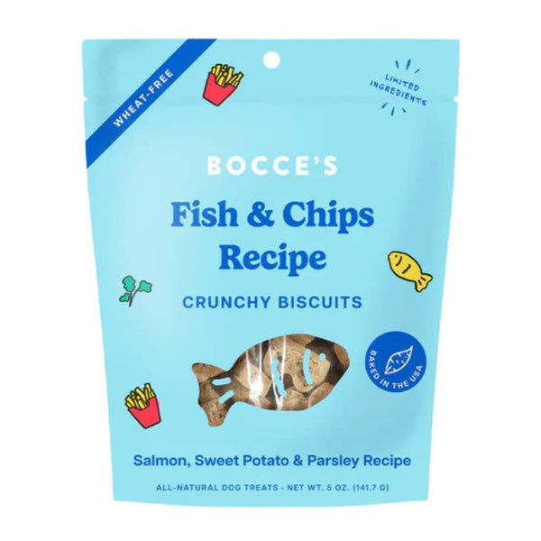 BOCCE'S Crunchy Fish and Chips Dog Treat 5OZ