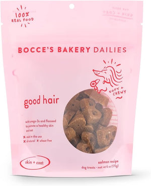 BOCCE'S Soft & Chewy Dailies Functional Dog Treats 6oz Good Hair