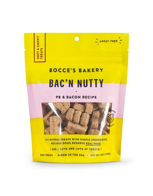 BOCCE'S Soft and Chewy Bacon Nutty Dog Treat