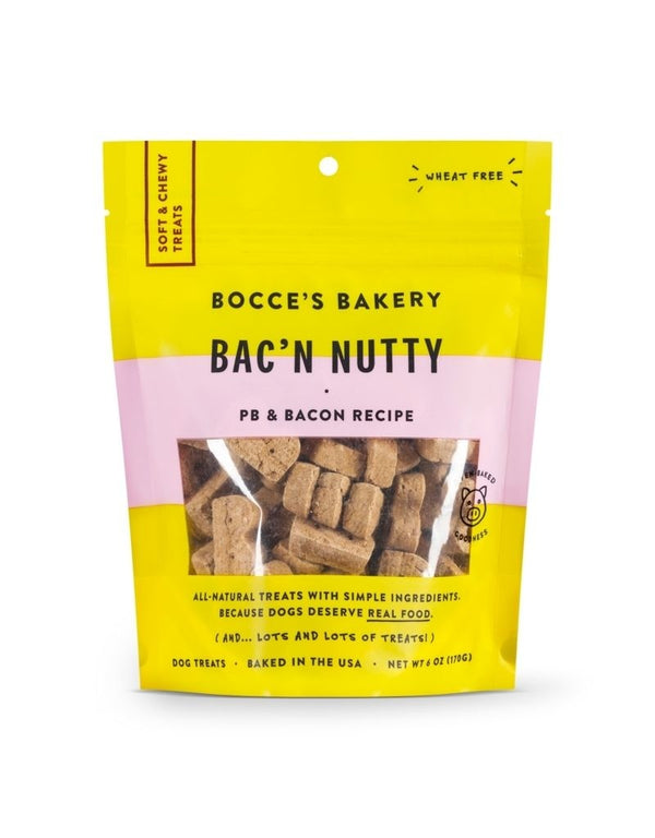 BOCCE'S Soft and Chewy Bacon Nutty Dog Treat
