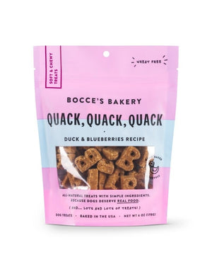 BOCCE'S Soft and Chewy Quack Quack Dog Treat 6OZ
