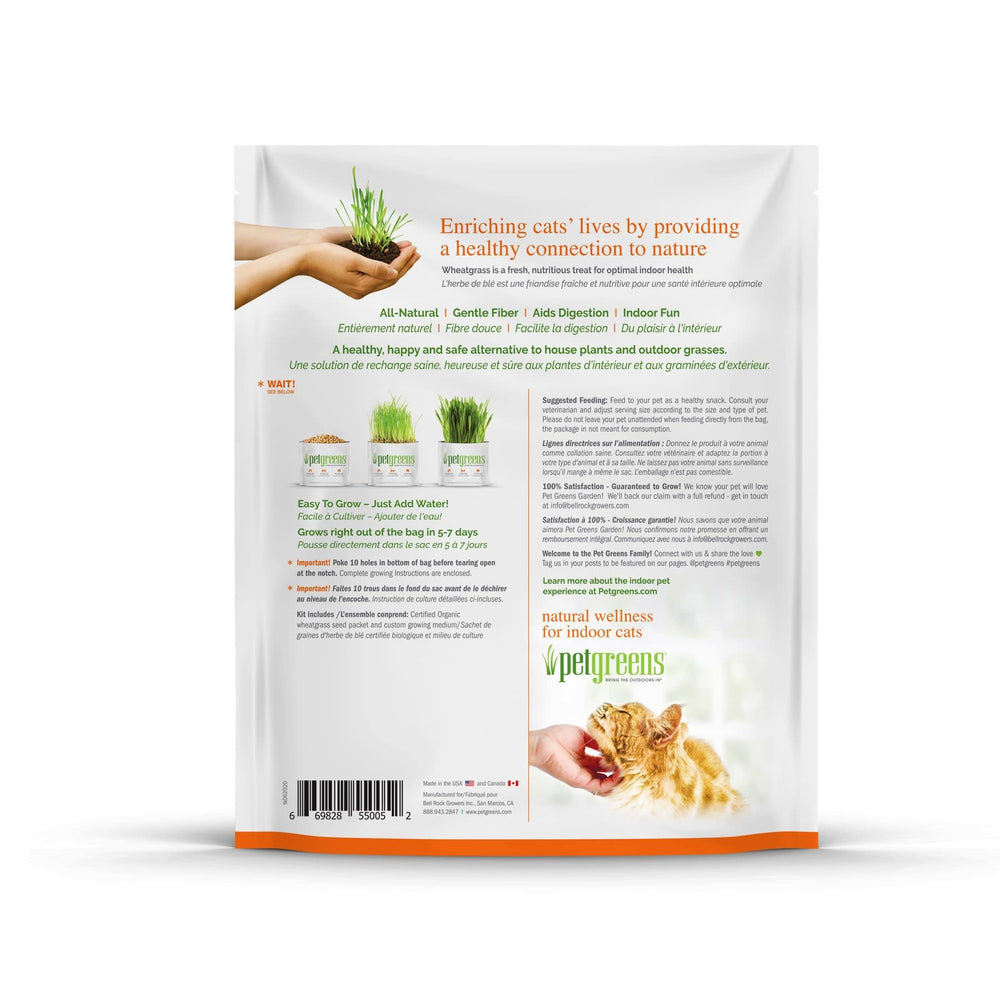 PET GREENS Self-Grow Cat Grass Kit Organic Wheat Grass