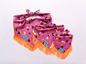Velvet Outpaws Halloween Frogs Fringe Bandana