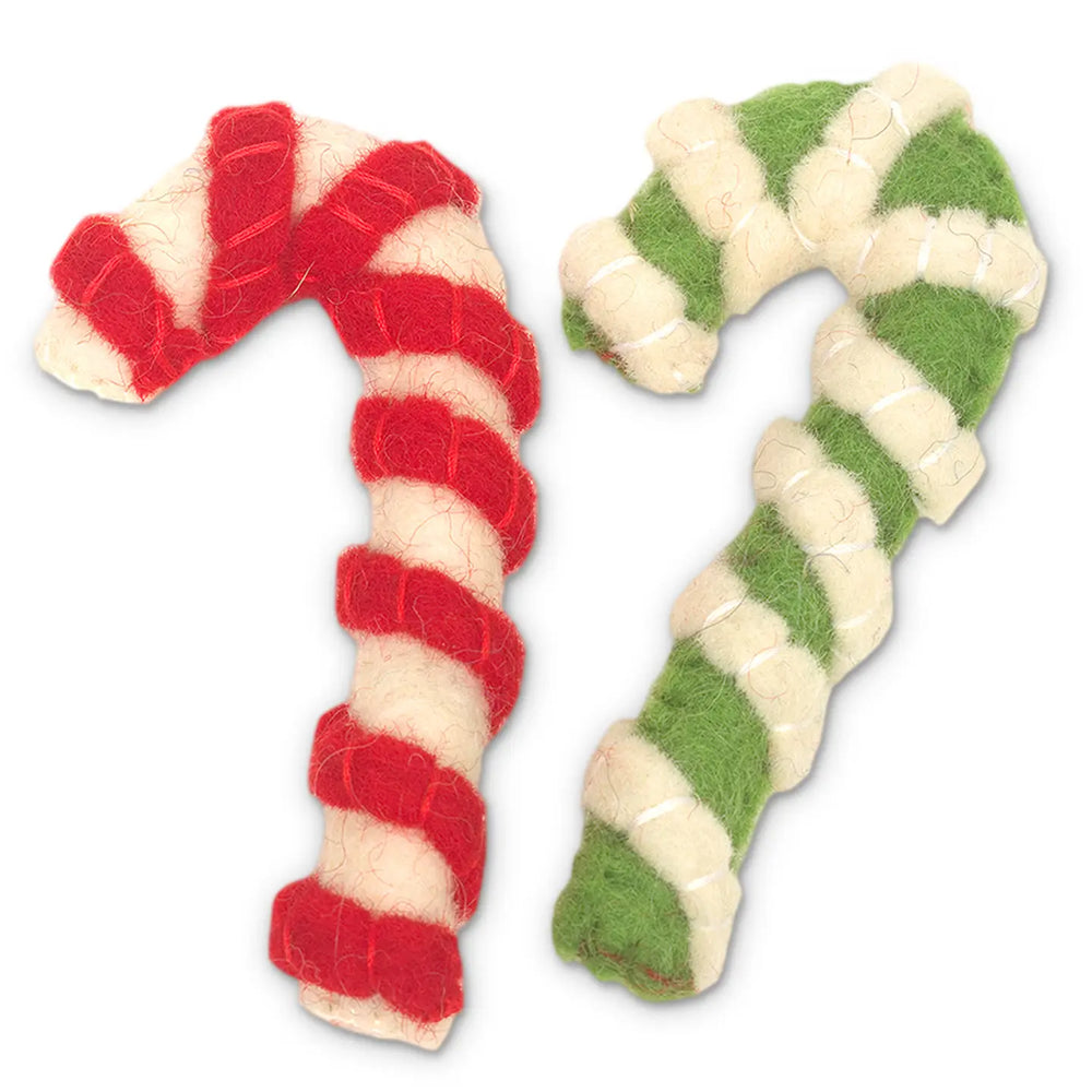 KARMA CAT 2-pack Candy Cane Felt Cat Toys
