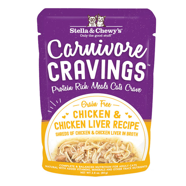 STELLA & CHEWY'S Carnivore Cravings Chicken & Chicken Liver Cat Food Pouch 2.8 oz
