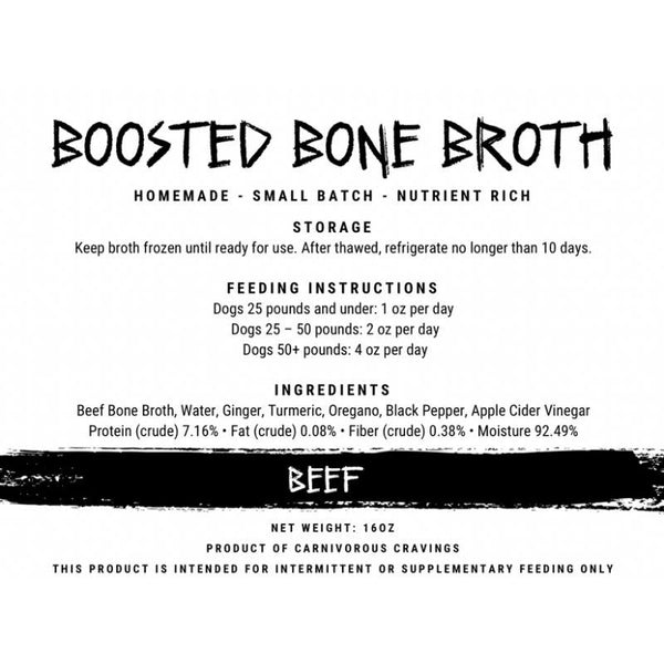 CARNIVOROUS CRAVINGS  Boosted Bone Broth Beef