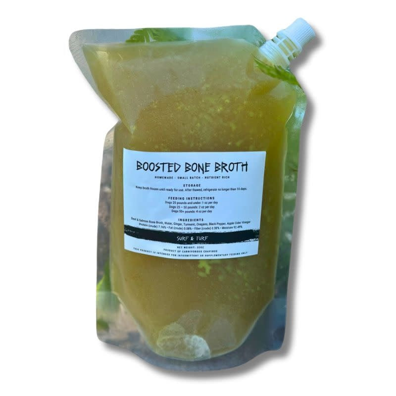 CARNIVOROUS CRAVINGS  Boosted Bone Broth Surf & Turf