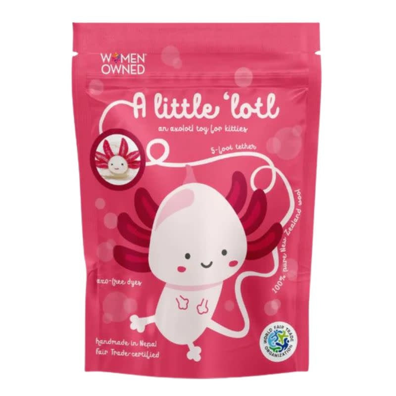 CAT IN THE BOX Wool Axolotl  Cat Toy with 5-Foot Tether