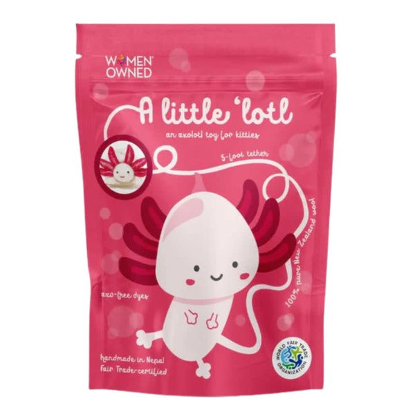 CAT IN THE BOX Wool Axolotl  Cat Toy with 5-Foot Tether